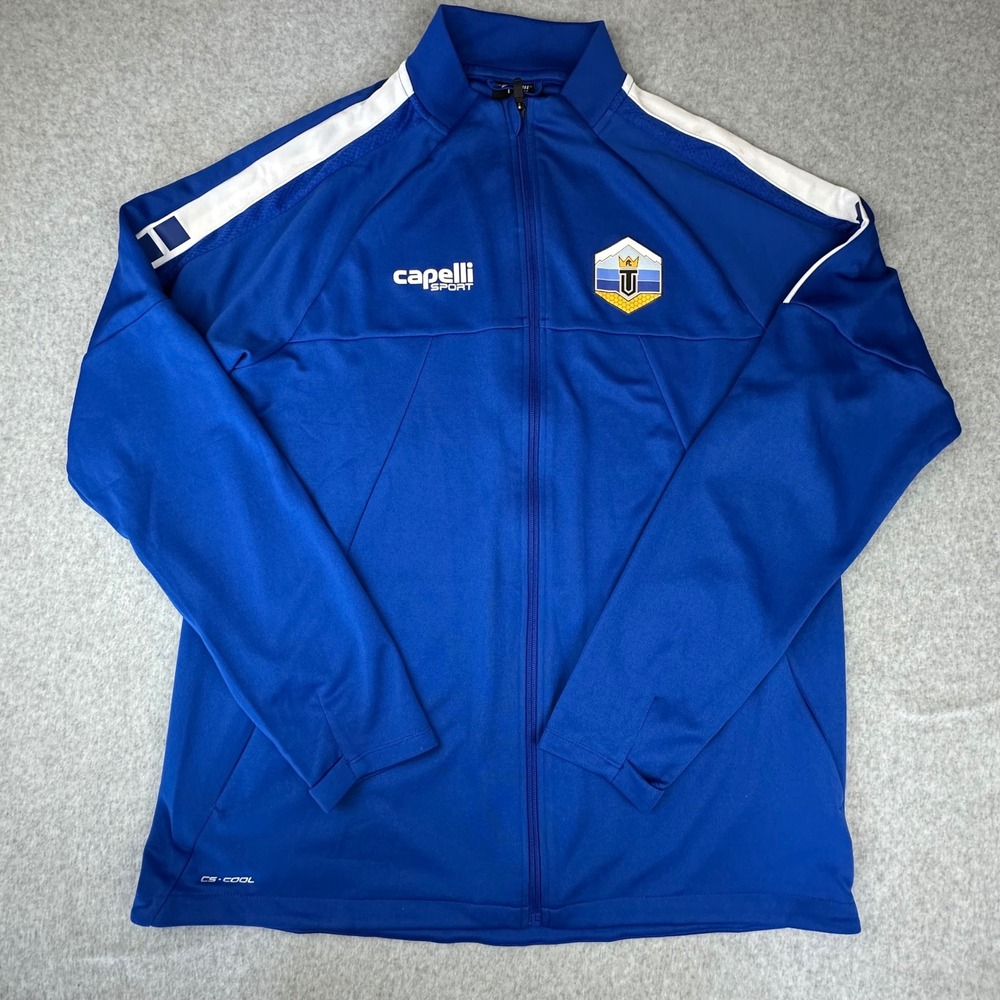 Original Crest Utah Royals Capelli CS-Cool Full Zip Track Jacket Blue White - Picture 2 of 11